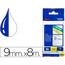 CINTA BROTHER TZE-223 AZUL-BLANCO 9MM X 8MTS