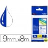 CINTA BROTHER TZE-223 AZUL-BLANCO 9MM X 8MTS