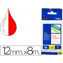 CINTA BROTHER TZE-232 BLANCO-ROJO 12 MM LONGITUD 8 MT