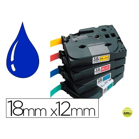 CINTA BROTHER TZE-FA4B TEXTIL-AZUL 18MM LONGITUD 3 MT
