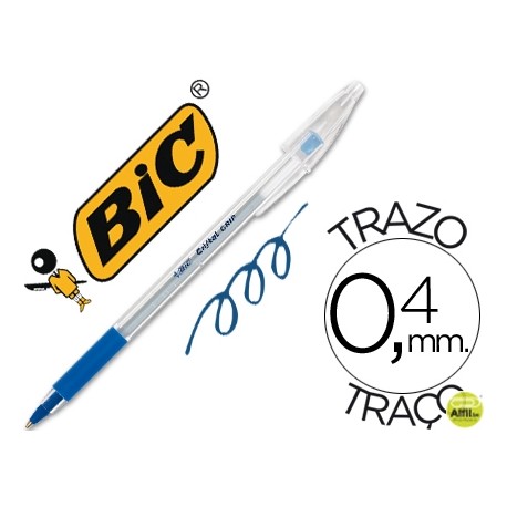 BOLIGRAFO BIC CRISTAL GRIP AZUL