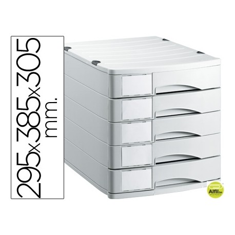 FICHERO CAJONES DE SOBREMESA OFFISYS -1070 29,5X38,5X30,5CM-5 CAJONES GRIS