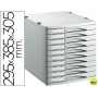 FICHERO CAJONES DE SOBREMESA OFFISYS -1071 29,5X38,5X30,5CM-10 CAJONES GRIS