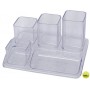 ORGANIZADOR SOBREMESA PLASTICOOFFISYS -1033 18X12X10 CM -5 DEPARTAMENTOS TRANSPARENTE