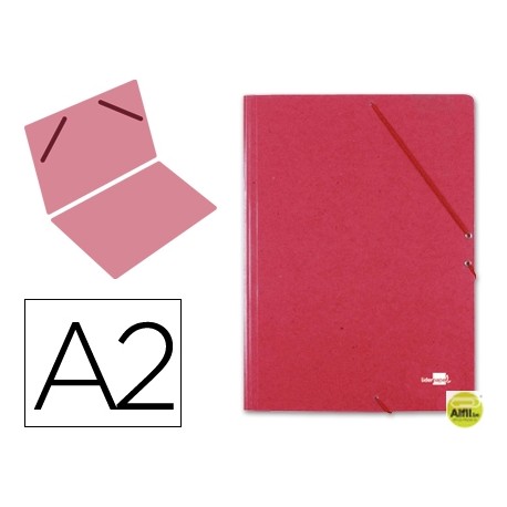 CARPETA PLANOS LIDERPAPEL A2 CARTON GOFRADO N 12 ROJO