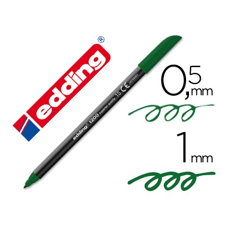 ROTULADOR EDDING PUNTA FIBRA 1200 VERDE OLIVA N.15 -PUNTA REDONDA 0.5 MM