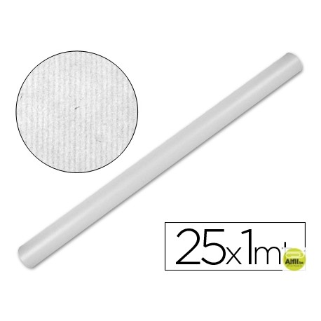 PAPEL KRAFT LIDERPAPEL BLANCO -ROLLO 25X1 MT