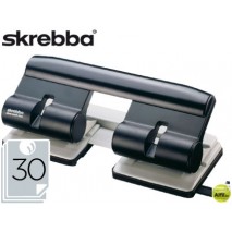 TALADRADOR SKREBBA SKRE PERFO DUO 3 TALADROS NEGRO -CAPACIDAD 30 HOJAS