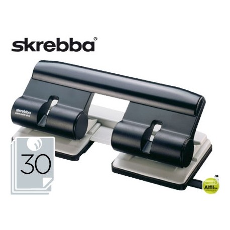 TALADRADOR SKREBBA SKRE PERFO DUO 3 TALADROS NEGRO -CAPACIDAD 30 HOJAS