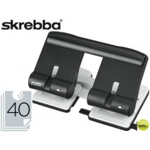 TALADRADOR SKREBBA SKRE PERFO DUO 4 TALADROS NEGRO -CAPACIDAD 40 HOJAS