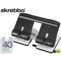 TALADRADOR SKREBBA SKRE PERFO DUO 4 TALADROS NEGRO -CAPACIDAD 40 HOJAS