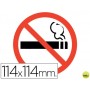 PICTOGRAMA ADHESIVO APLI PROHIBIDO FUMAR TAMA¾O 114X114 MM