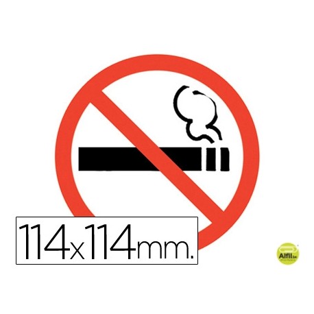 PICTOGRAMA ADHESIVO APLI PROHIBIDO FUMAR TAMA¾O 114X114 MM