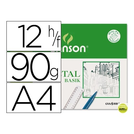 PAPEL VEGETAL GUARRO DIN A4 90-95 GR -MINIPACK DE 12 HOJAS