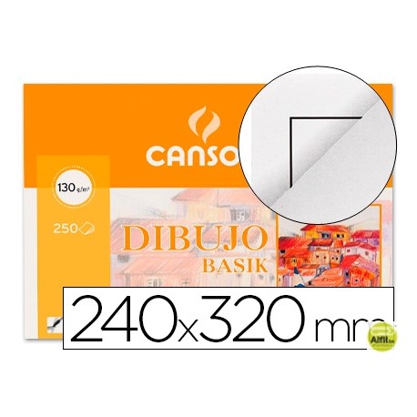 PAPEL DIBUJO BASIK 240X320 DIN A4 + 130 GR. CON RECUADRO -MINIPACK DE 10 HOJAS