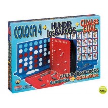 JUEGOS DE MESA FALOMIR -CUATRO EN LINEA + CUAL ES CUAL + HUNDIR LOS BARCOS