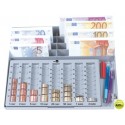 PORTAMONEDAS PLASTICO EURO Q-CONNECT CON BANDEJA METALICA PARA BILLETES