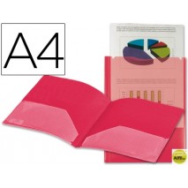 CARPETA BEAUTONE DOSSIER DOS BOLSAS CANGUROS 45680 POLIPROPILENO DIN A4 ROJA