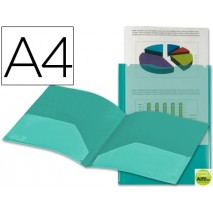 CARPETA BEAUTONE DOSSIER DOS BOLSAS CANGUROS 45683 POLIPROPILENO DIN A4 VERDE