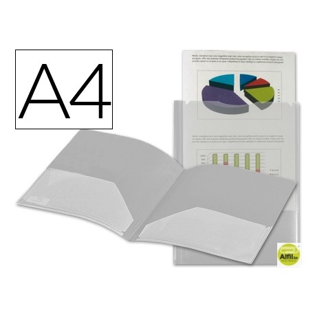 CARPETA BEAUTONE DOSSIER DOS BOLSAS CANGUROS 45684 POLIPROPILENO DIN A4 -TRANSPARENTE