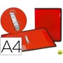 CARPETA BEAUTONE 2 ANILLAS 25 MM 43030 POLIPROPILENO ROJA CON BOLSA Y TARJETERO -CON RIBETE NEGRO