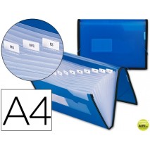 CARPETA BEAUTONE CLASIFICADOR FUELLE 32452 POLIPROPILENO DIN A4 AZUL CON RIBETE NEGRO -13 DEPARTAMEN