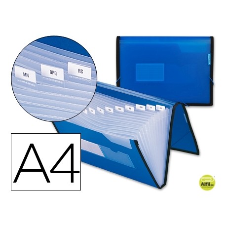 CARPETA BEAUTONE CLASIFICADOR FUELLE 32452 POLIPROPILENO DIN A4 AZUL CON RIBETE NEGRO -13 DEPARTAMEN