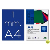 TAPA ENCUADERNACION LIDERPAPEL CARTON A4 1MM AZUL