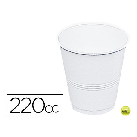 VASO DE PLASTICO BLANCO 220 CC PAQUETE 100