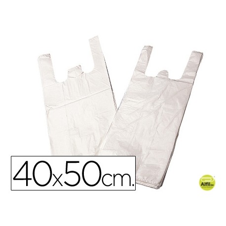 BOLSA PLASTICO CAMISETA 40X50 CM -PAQUETE 200