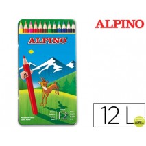 LAPICES DE COLORES ALPINO 754 C/ DE 12 COLORES-CAJA DE METAL