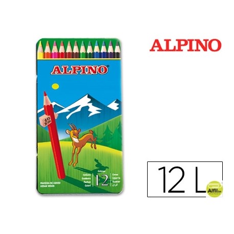 LAPICES DE COLORES ALPINO 754 C/ DE 12 COLORES-CAJA DE METAL