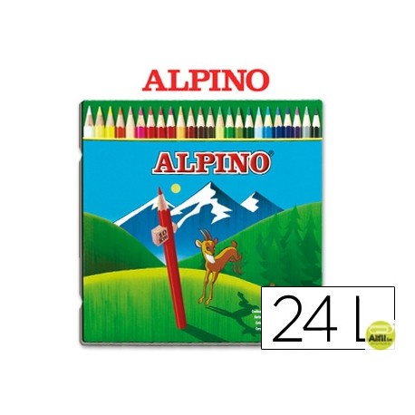 LAPICES DE COLORES ALPINO 758 C/ DE 24 COLORES -CAJA DE METAL