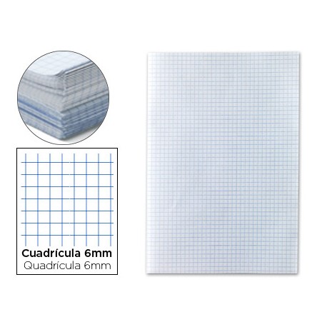 PAPEL FLORETE LIDERPAPEL CUADRO 6MM 60G/M2 PAQUETE DE 250