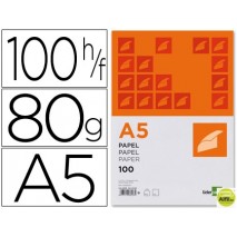 PAPEL LIDERPAPEL A5 80G/M2 PAQUETE DE 100 BLANCO