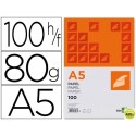 PAPEL LIDERPAPEL A5 80G/M2 PAQUETE DE 100 BLANCO