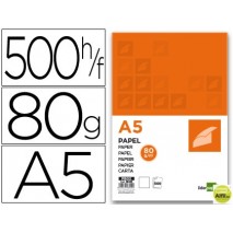 PAPEL LIDERPAPEL A5 80G/M2 PAQUETE DE 500 BLANCO