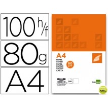 PAPEL LIDERPAPEL A4 80G/M2 PAQUETE DE 100 BLANCO
