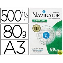 PAPEL FOTOCOPIADORA NAVIGATOR DIN A3 80 GRAMOS PAPEL MULTIUSO INK-JET Y LASER-PAQUETE DE 500 HOJAS