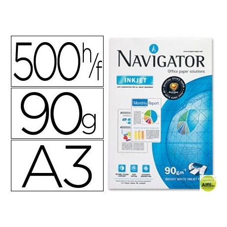 PAPEL FOTOCOPIADORA NAVIGATOR DIN A3 90 GRAMOS PAPEL MULTIUSO INK-JET Y LASER-PAQUETE DE 500 HOJAS