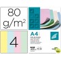 PAPEL COLOR LIDERPAPEL DIN-A4 80 GRAMOS 4 COLORES SURTIDOS PAQUETE DE 100 HOJAS