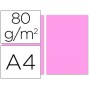 PAPEL COLOR LIDERPAPEL DIN-A4 80 GRAMOS ROSA PAQUETE DE 100 HOJAS