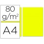 PAPEL COLOR LIDERPAPEL DIN-A4 80 GRAMOS LIMON PAQUETE DE 100 HOJAS