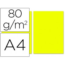PAPEL COLOR LIDERPAPEL DIN-A4 80 GRAMOS LIMON PAQUETE DE 100 HOJAS