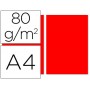 PAPEL COLOR LIDERPAPEL DIN-A4 80 GRAMOS ROJO PAQUETE DE 100 HOJAS
