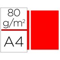 PAPEL COLOR LIDERPAPEL DIN-A4 80 GRAMOS ROJO PAQUETE DE 100 HOJAS