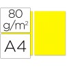 PAPEL COLOR LIDERPAPEL DIN-A4 80 GRAMOS AMARILLO PAQUETE DE 100 HOJAS