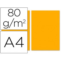 PAPEL COLOR LIDERPAPEL DIN-A4 80 GRAMOS NARANJA PAQUETE DE 100 HOJAS