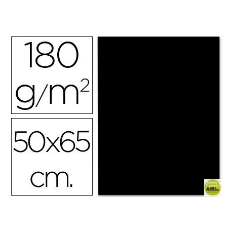 CARTULINA LIDERPAPEL 50X65 CM 180G/M2 NEGRO