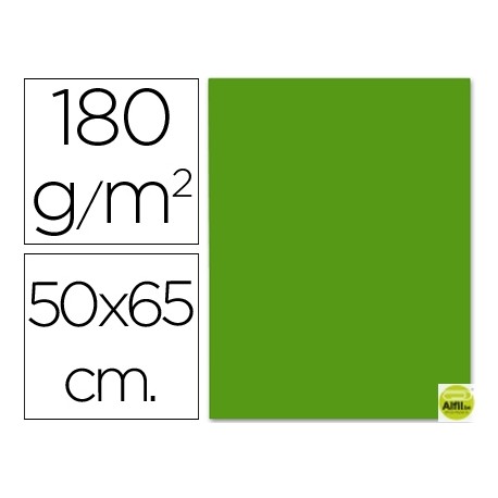 CARTULINA LIDERPAPEL 50X65CM VERDE NAVIDAD 180 GR UNIDAD
